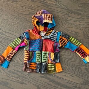 Girls India Boutique Zip Up Hoodie Made in Nepal